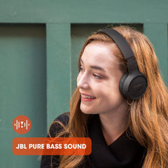 JBL Tune 510BT - Bluetooth headphones with up to 40 hours battery, microphone for call, foldable and comfortable, Android and iOS compatible (Rose)