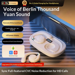 Hook-on Open-Ear Bluetooth Headphones, Bone Conduction Concept Wireless Earphones