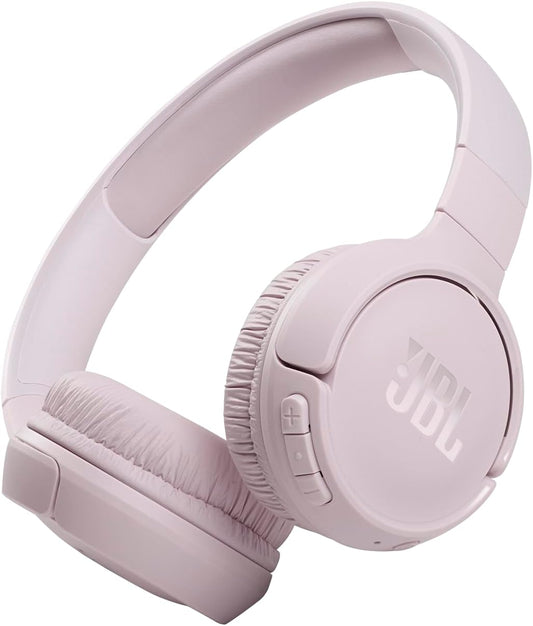 JBL Tune 510BT - Bluetooth headphones with up to 40 hours battery, microphone for call, foldable and comfortable, Android and iOS compatible (Rose)