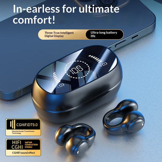 Bone conduction concept Bluetooth clip-on earphones