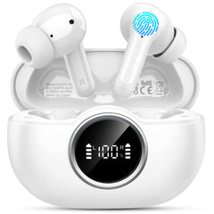 Bluetooth 5.4 Earbuds, 2026 Bass-3.0 Wireless Headphones 3D-Stereo Ear Buds, 4 ENC Noise Cancelling Mics, 40+Hrs USB-C In-Ear Earphones, IP-X7 Waterproof Sport Workout Gym for Laptop Pad Android iOS