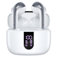 Bluetooth Headphones True Wireless Earbuds 60H Playback LED Power Display Earphones with Wireless Charging Case IPX5 Waterproof in-Ear Earbuds with Mic for TV Smart Phone Laptop Computer Sports