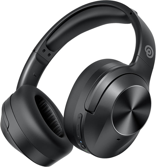 Upgrade Pro-level Hybrid Active Noise Cancelling Headphones with HD Sound, Wireless Bluetooth Headphones Over The Ear Unequaled Comfort, Vivid Deep Bass, for Home Office Travel Birthday Gift, Black