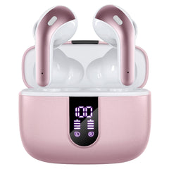 Bluetooth Headphones True Wireless Earbuds 60H Playback LED Power Display Earphones with Wireless Charging Case IPX5 Waterproof in-Ear Earbuds with Mic for TV Smart Phone Laptop Computer Sports