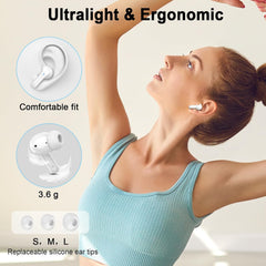 Bluetooth 5.4 Earbuds, 2026 Bass-3.0 Wireless Headphones 3D-Stereo Ear Buds, 4 ENC Noise Cancelling Mics, 40+Hrs USB-C In-Ear Earphones, IP-X7 Waterproof Sport Workout Gym for Laptop Pad Android iOS