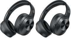 Upgrade Pro-level Hybrid Active Noise Cancelling Headphones with HD Sound, Wireless Bluetooth Headphones Over The Ear Unequaled Comfort, Vivid Deep Bass, for Home Office Travel Birthday Gift, Black