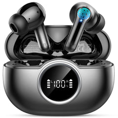 Bluetooth 5.4 Earbuds, 2026 Bass-3.0 Wireless Headphones 3D-Stereo Ear Buds, 4 ENC Noise Cancelling Mics, 40+Hrs USB-C In-Ear Earphones, IP-X7 Waterproof Sport Workout Gym for Laptop Pad Android iOS
