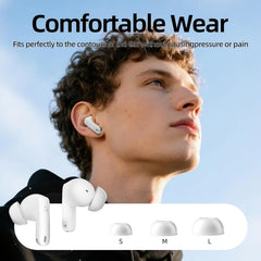 Wireless Earbuds, 100H Bluetooth 5.4 Headphones, ENC+ ANC Noise Cancelling Touch Control True Wireless Bluetooth Ear Buds,Stereo Deep Bass Bluetooth Headset for Sports/Workout/Gym(White)