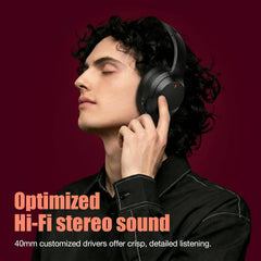 Upgraded Pro-level Hybrid Active Noise Cancelling Headphones, HD Sound & Big Bass, 2X Softer Comfort, Long ANC Playtime, Wireless Over-Ear Bluetooth Headphones Perfect for Home Office|Travel|Pair