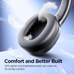 Upgrade Pro-level Hybrid Active Noise Cancelling Headphones with HD Sound, Wireless Bluetooth Headphones Over The Ear Unequaled Comfort, Vivid Deep Bass, for Home Office Travel Birthday Gift, Black