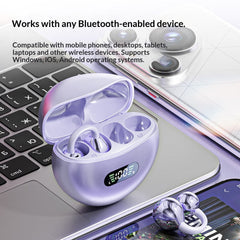 Concept Open-Ear Wireless Bluetooth Earbuds, Ear Clip Bone Conduction Headphones