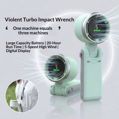 Mini Portable Turbo Cooling Fan | Built-in 2400mAh Rechargeable Battery